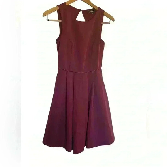 Lulus Wine Red Burgundy Party Hop Backless Skater Dress Size Small Holiday Dance - Picture 3 of 10